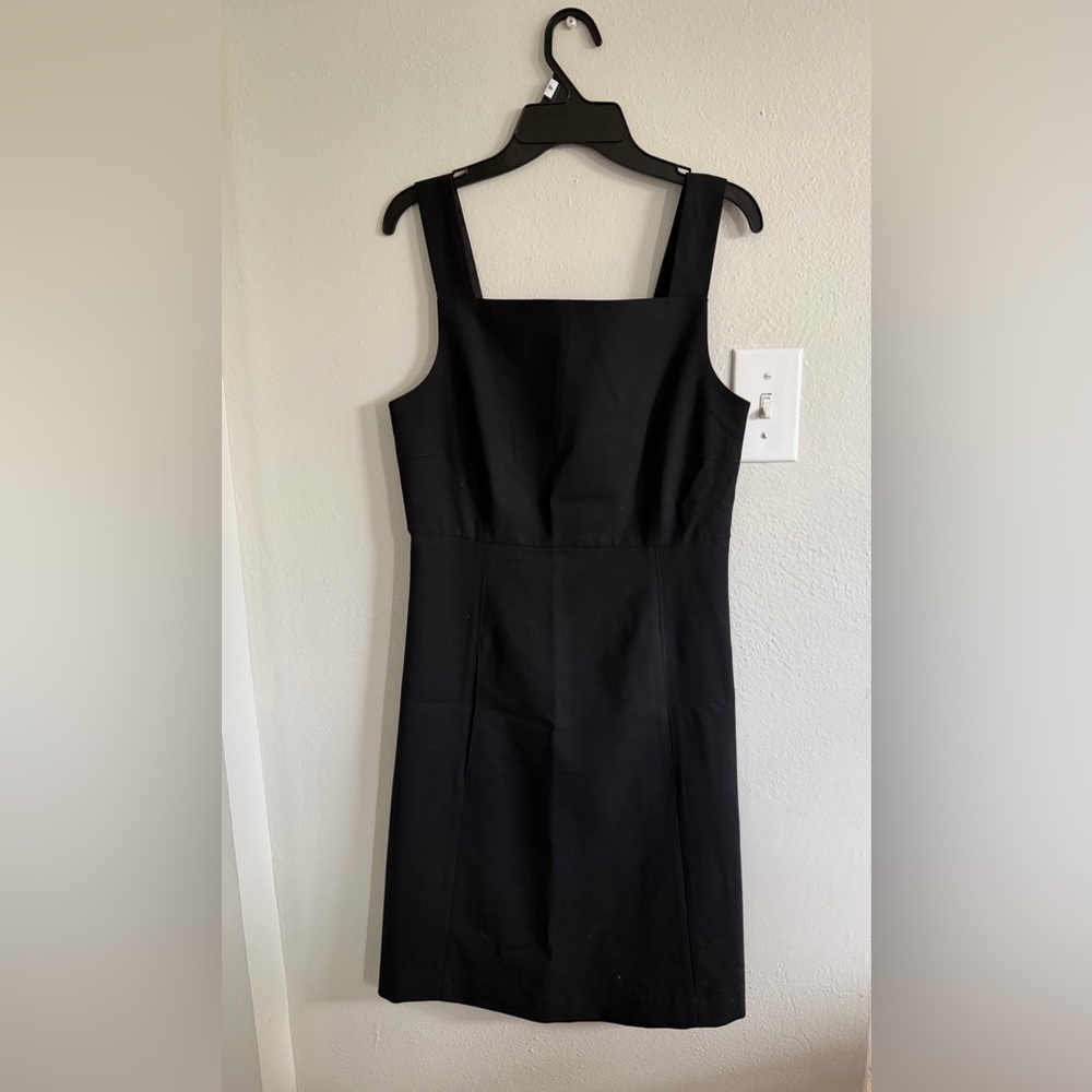 Theory Black Square-Neck Mini Dress